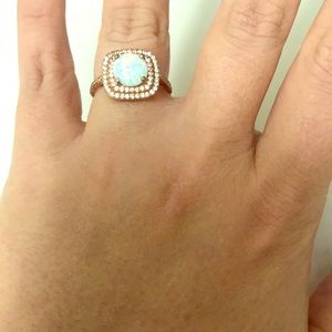 Rose gold over silver ring